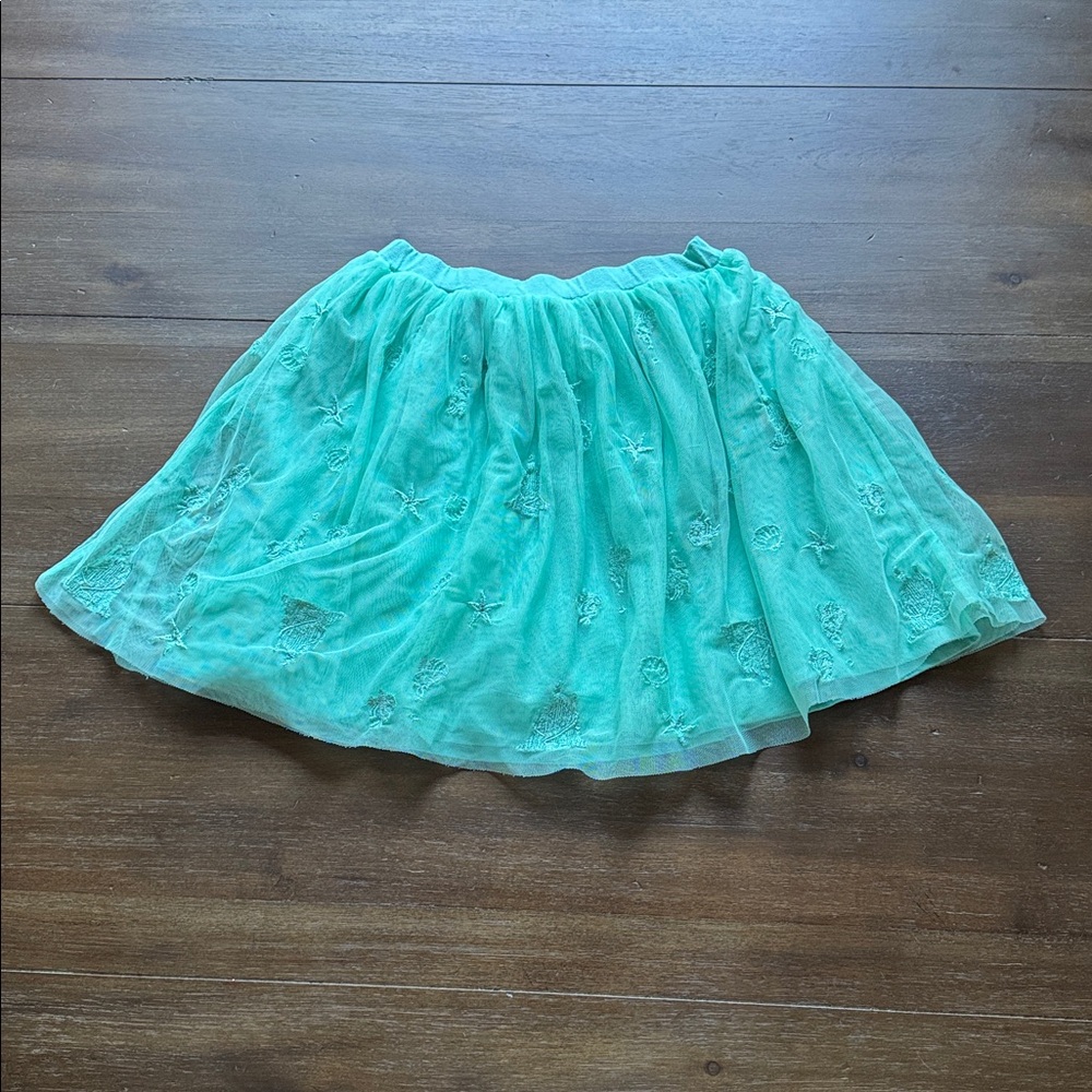 Sz 8 (130cm) Hanna Andersson Disney Collection Ariel embroidered tulle skirt